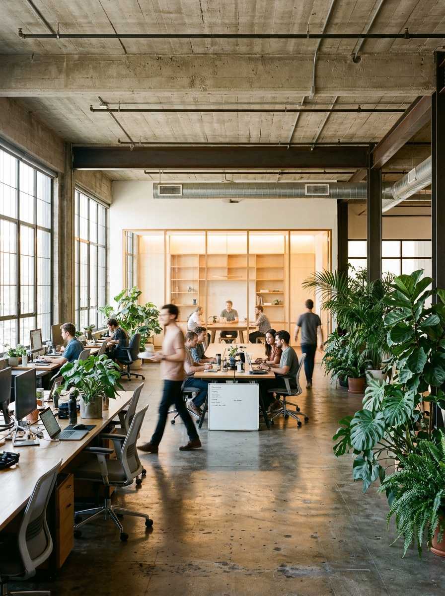 Modern workspace with natural light