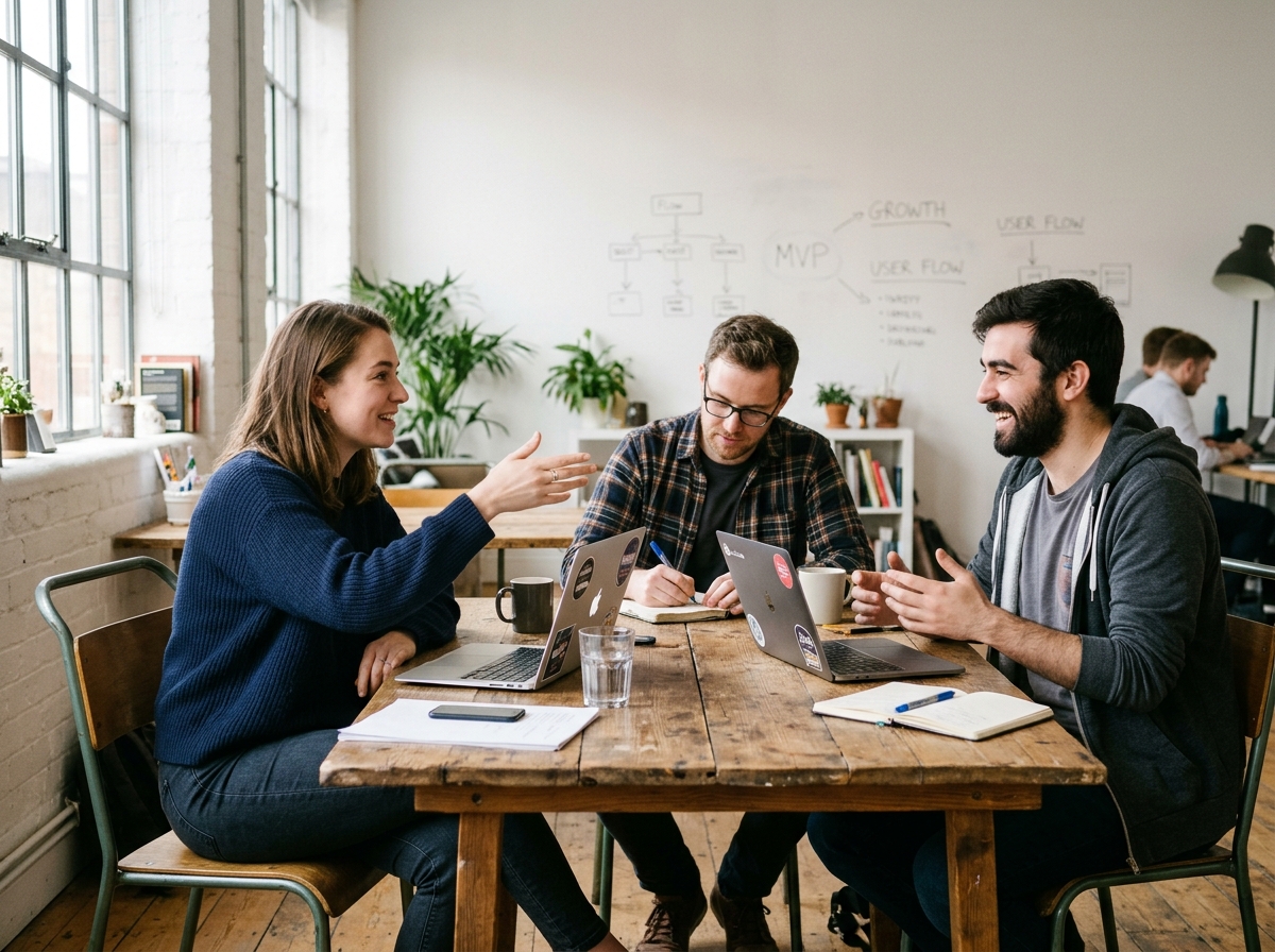 Founders and engineering team collaborating