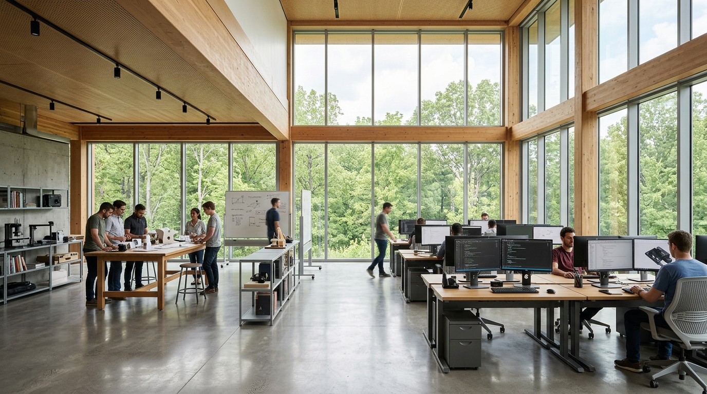 Modern beautiful workspace with laptop and coffee